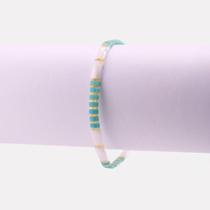 Pulsera Eden Mosaico Celeste/bco 17-20cm