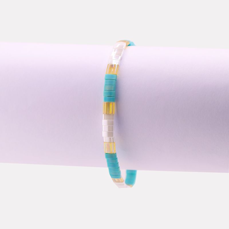Pulsera Eden Mosaico Celeste/bco/ama 17-20cm