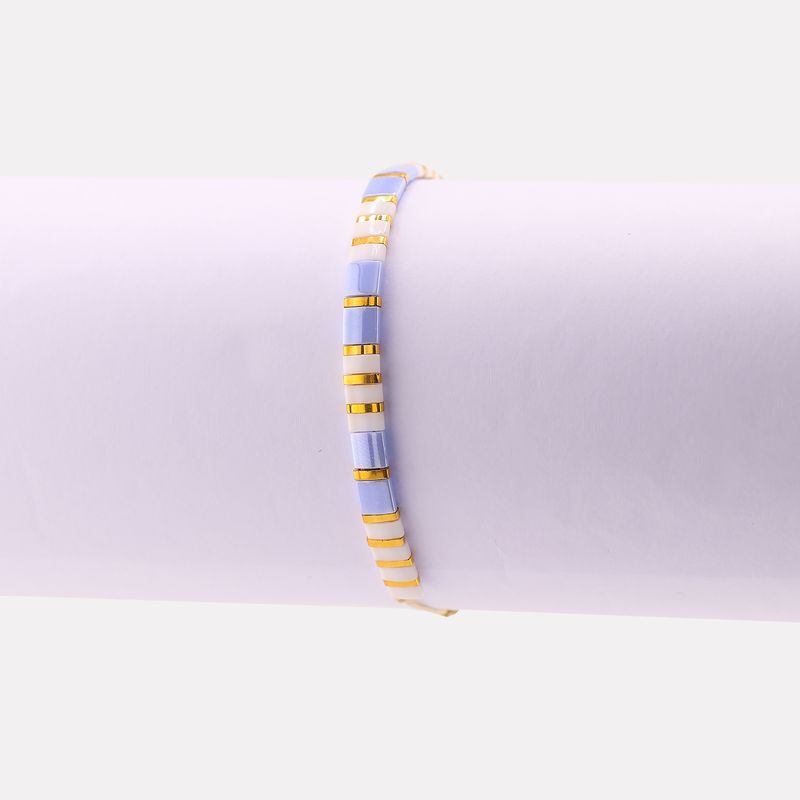 Pulsera Tahiti Mosaico Bco/lila Ajust 17-20cm