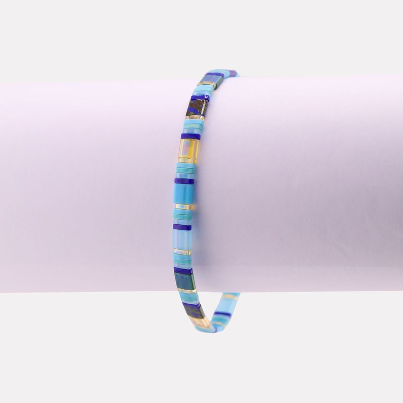 Pulsera Liva Mosaico Tonos Azul 17-20cm