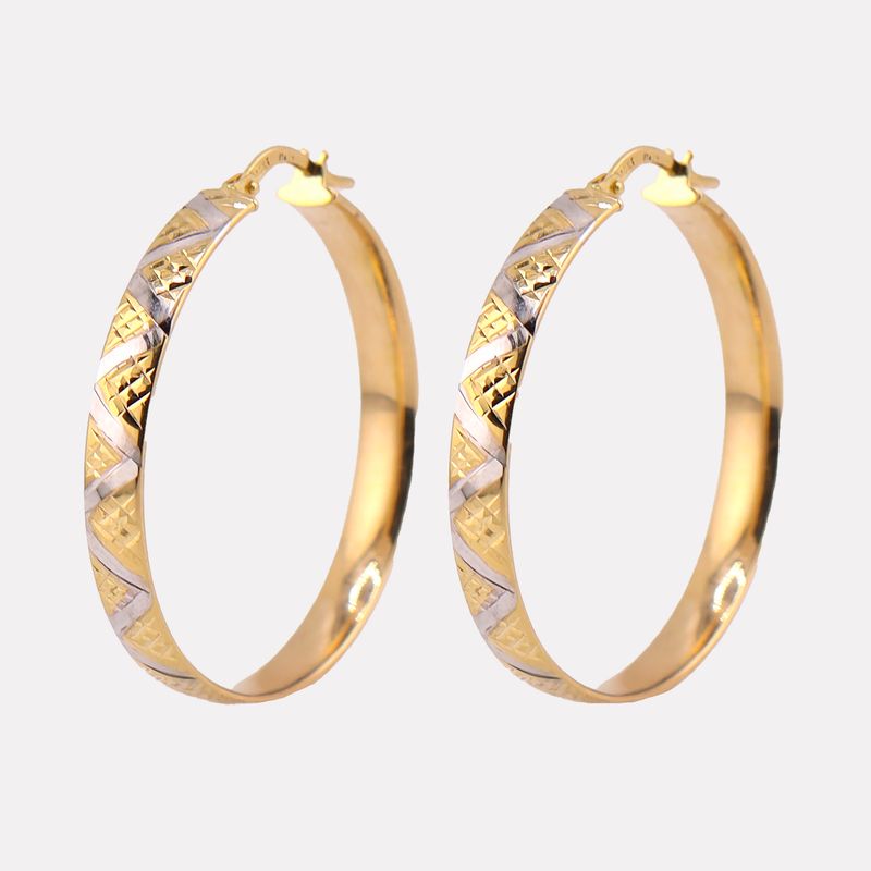 Arracadas Facetadas 2 Tonos 10k 3.3g