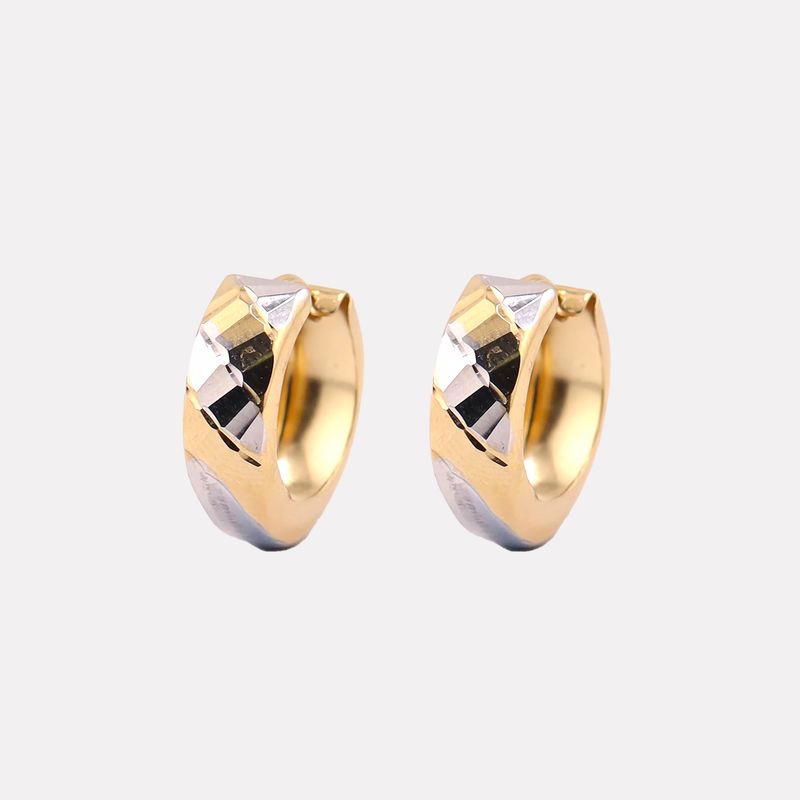 Aretes Huggies Facetados 2 Tnos  14k 1.9g