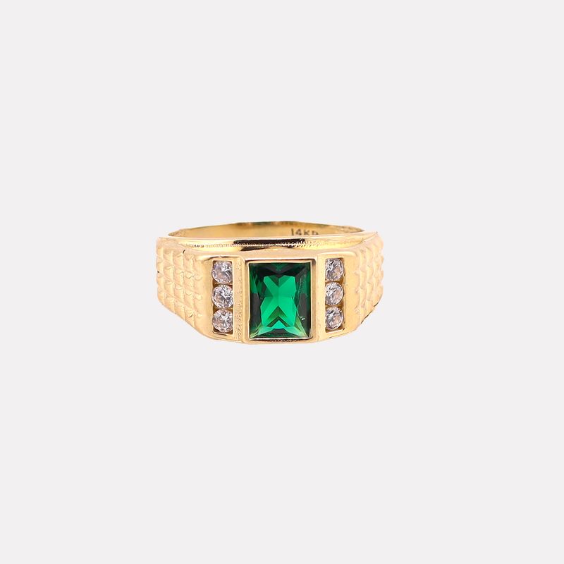 Anillo C/p Verde 14k 4.9g