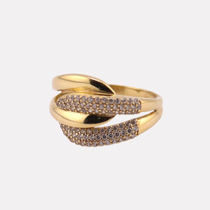 Anillo Ondas Enlazadas C/p  14k 3.2g #7