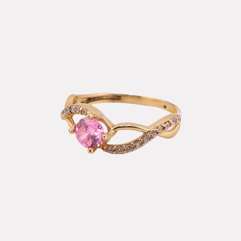 Anillo C/p Rosa 14k 1.5g #5.5
