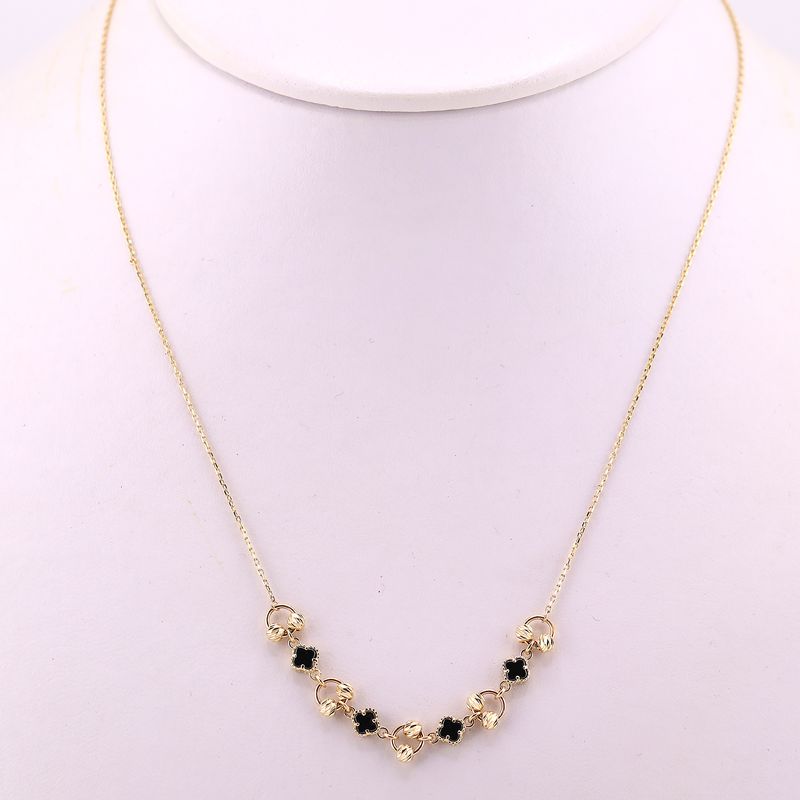 Gargantilla Tipo Van Cleef C/p Negra 14k 3.7g