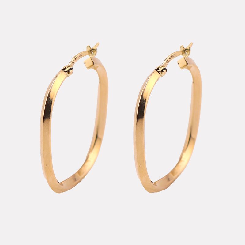 Arracadas Cuadro Lisas 14k 1.9g