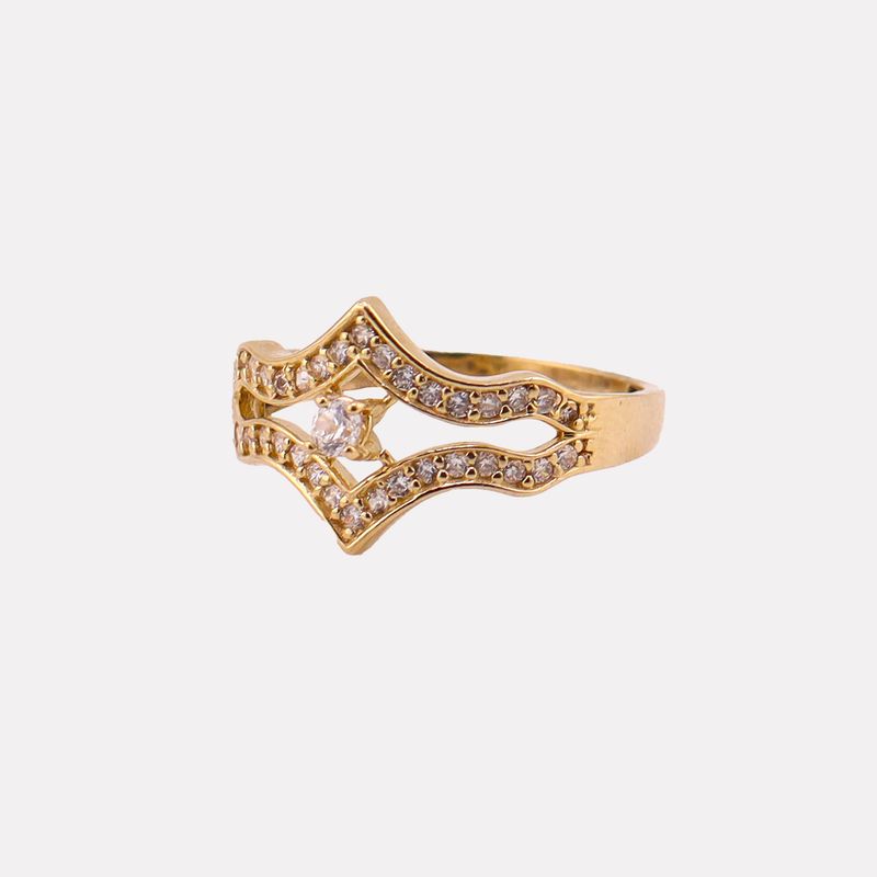 Anillo Doble Onda C/p 10k 2.1g #7.5