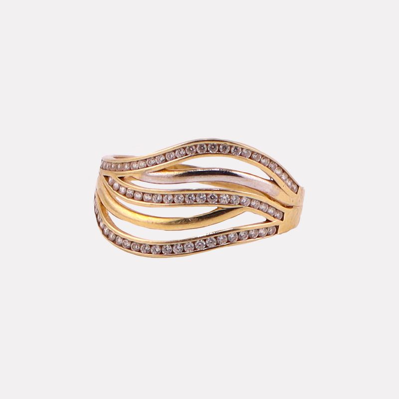 Anillo Ondas C/p Bcas  14k 2g #7.5