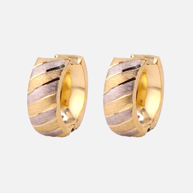 Aretes Huggies Satinados Tnos 14k 2.3g