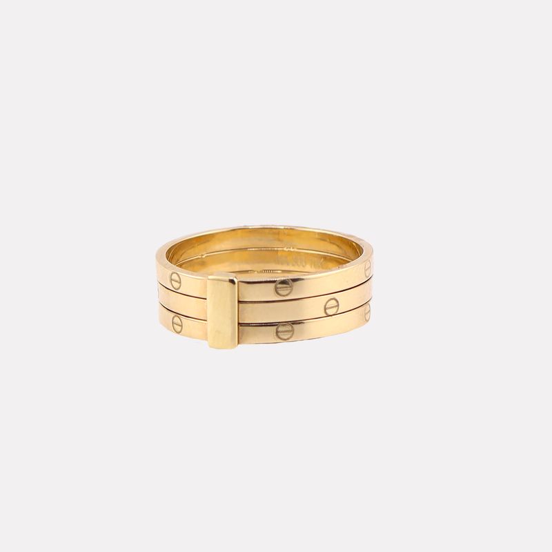 Anillo Tipo Cartier Triple 1g #6