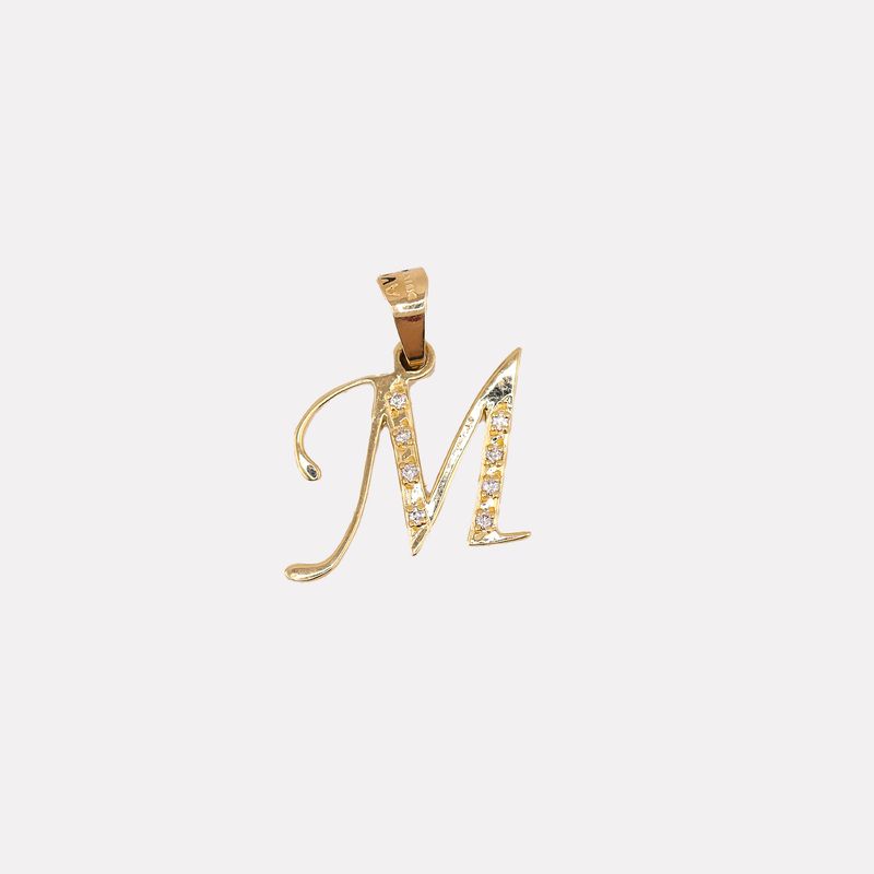 Dije Letra "m" 14k 1.5g
