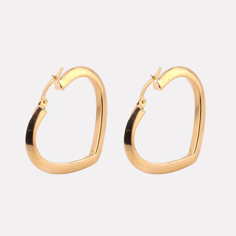 Arracadas Corazon Lisas 14k 2.6g