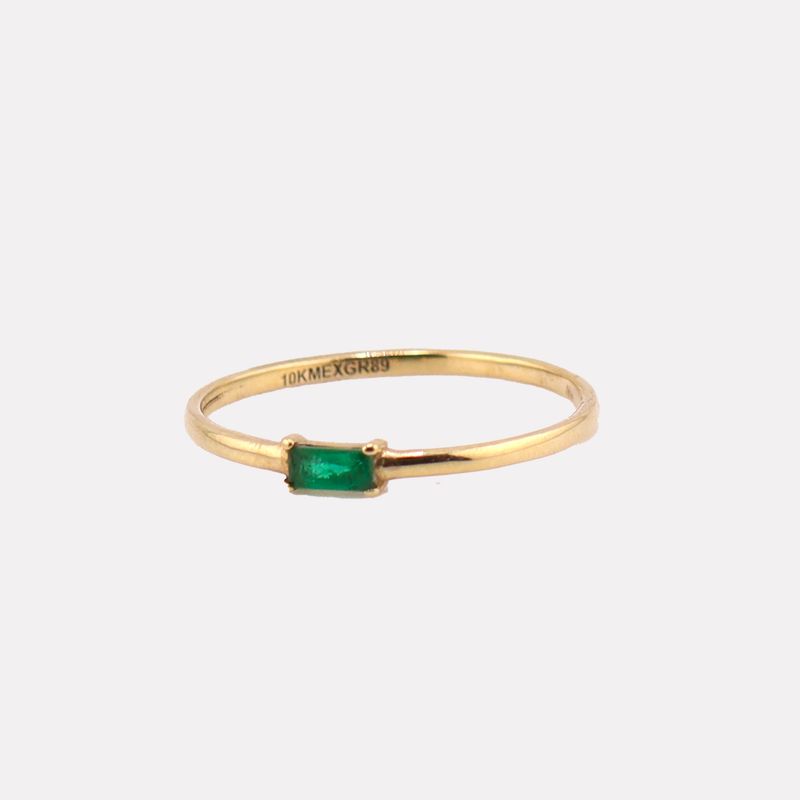 Anillo C/p Verde  10k 0.7g #7.5