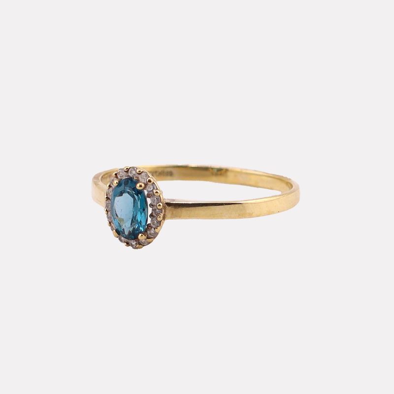 Anillo C/p Azul 10k 1.3g #8