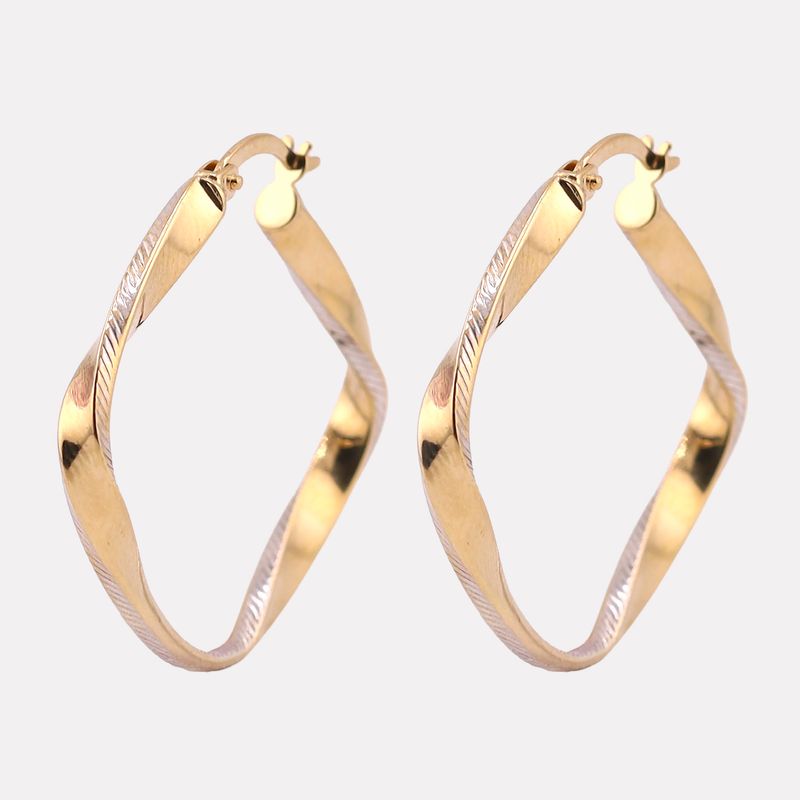 Arracadas Cuadro Torc. 14k 2.6g