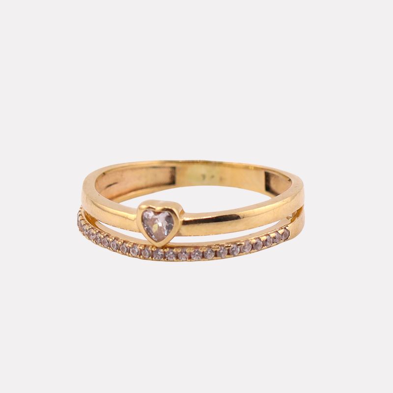 Anillo Corazon /linea Cp Bcas 14k 2.1g #7