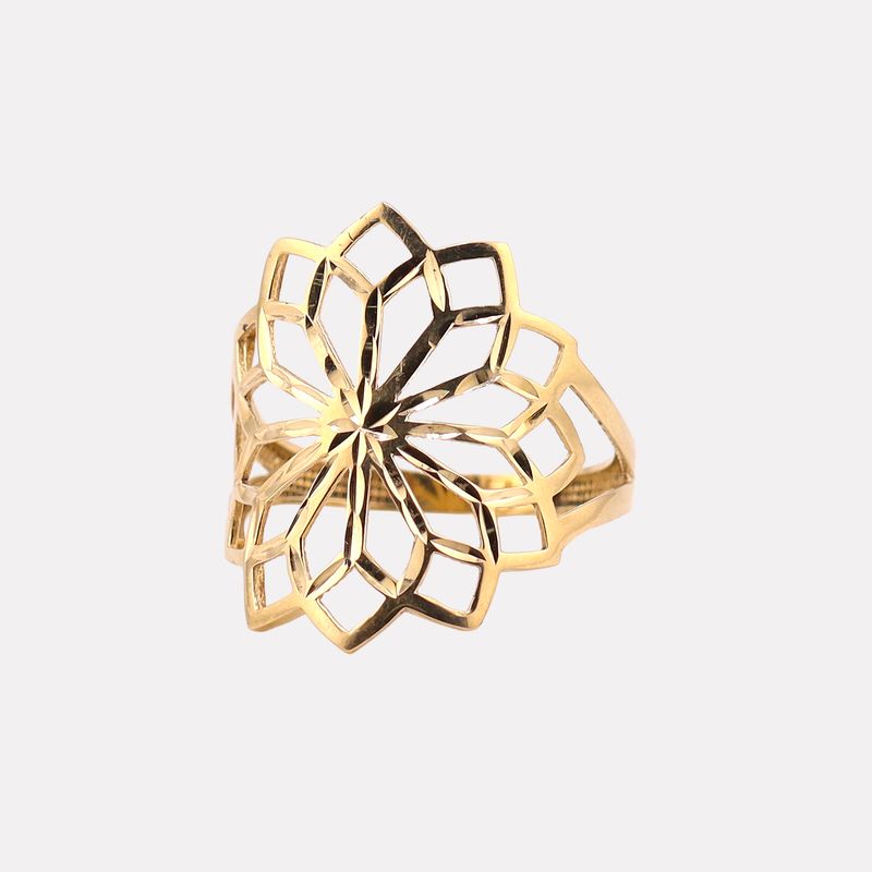 Anillo Flor De Dalia 14k 2g #7