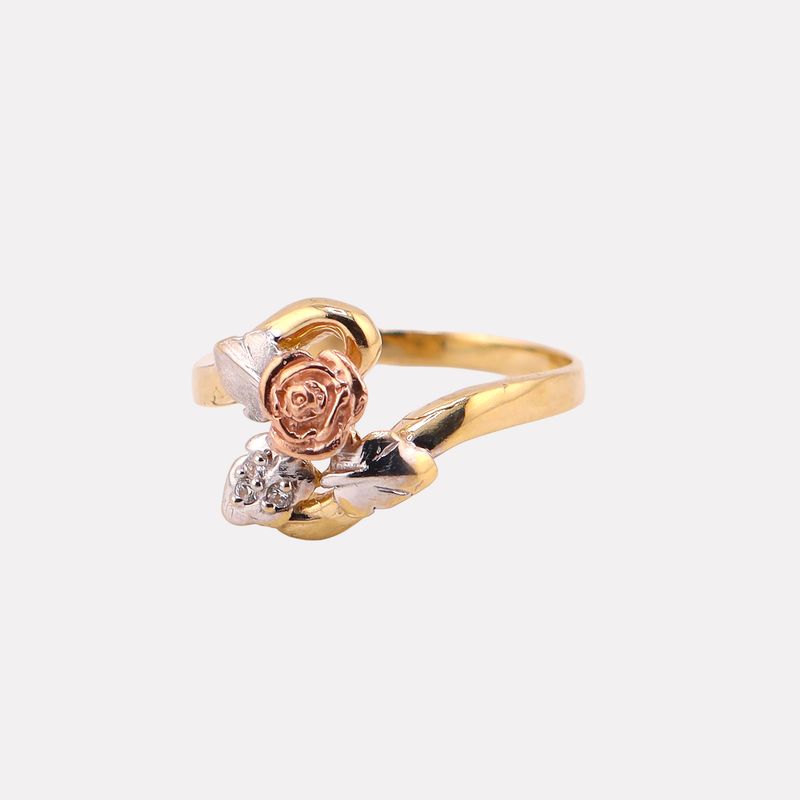 Anillo Rosa 14k 3.3g #7.5