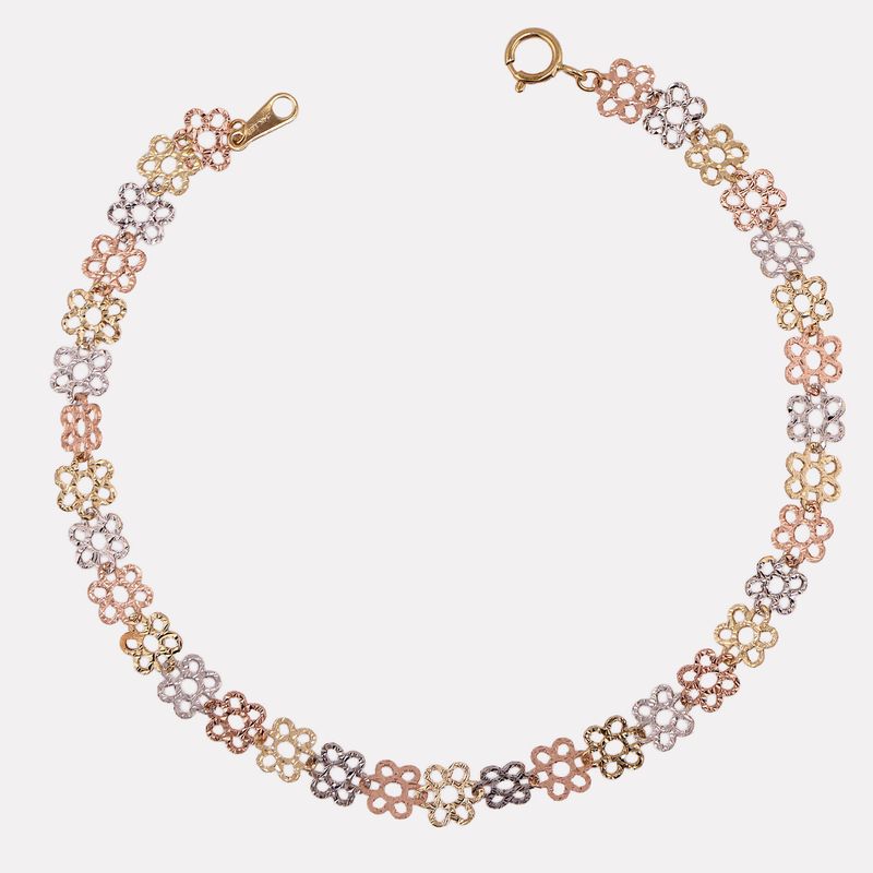 Pulsera Flores Tns 14k 2.1g 19cm