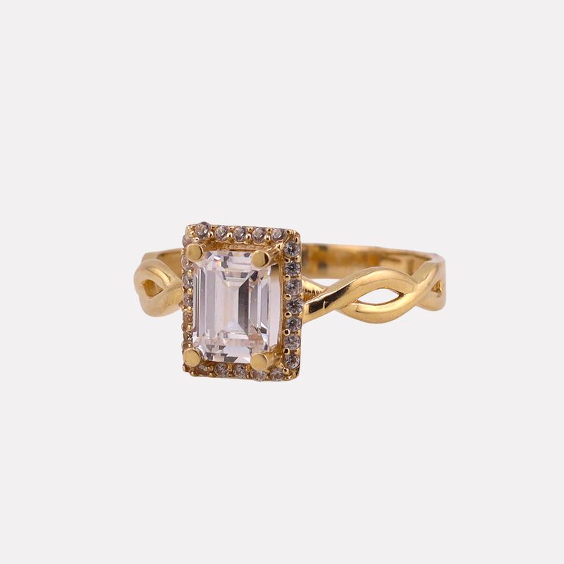 Anillo C/p Baguette 14k 2.4g #7.5