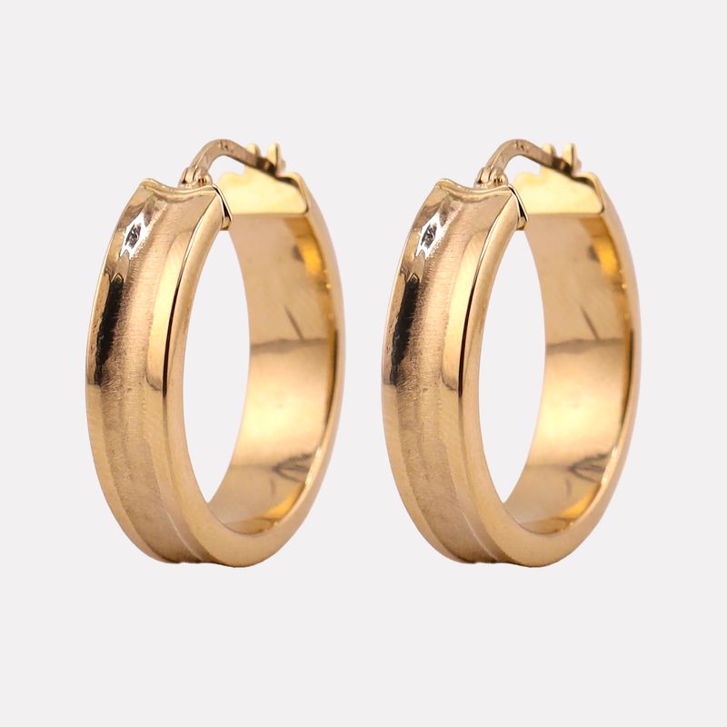 Arracadas Linea Satinada 14k 3.7g