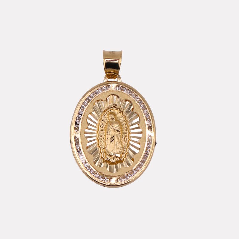Dije Virgen Ovalo C/p 14k 1.7g