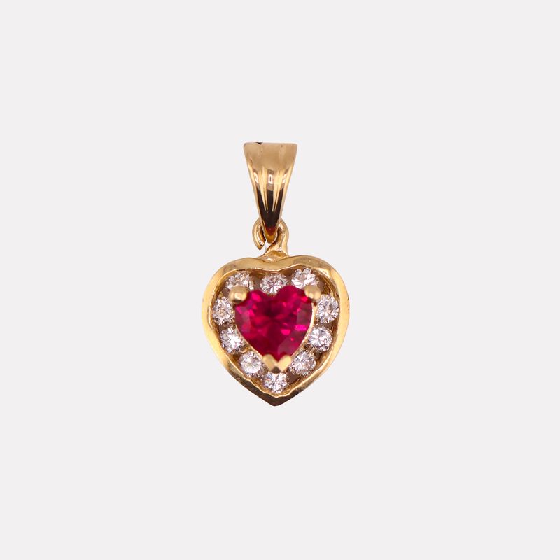 Dije Corazon C/p Roja 14k 2.9g