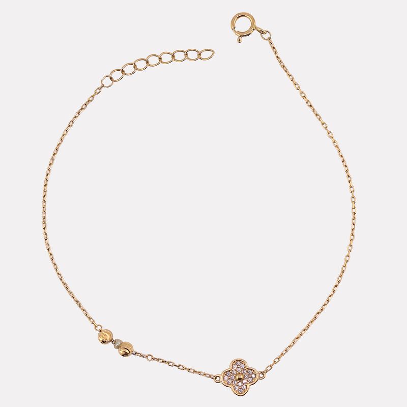 Pulsera Flor C/p Bcas 14k 1.2g