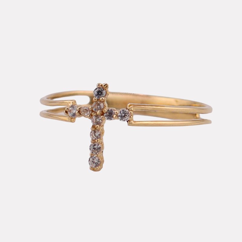 Anillo Cruz C/p Bcas 14k 1.2g #9