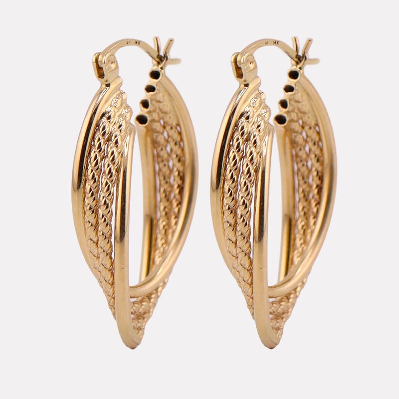 Arracadas Ovalo Torc. 14k 4.3g