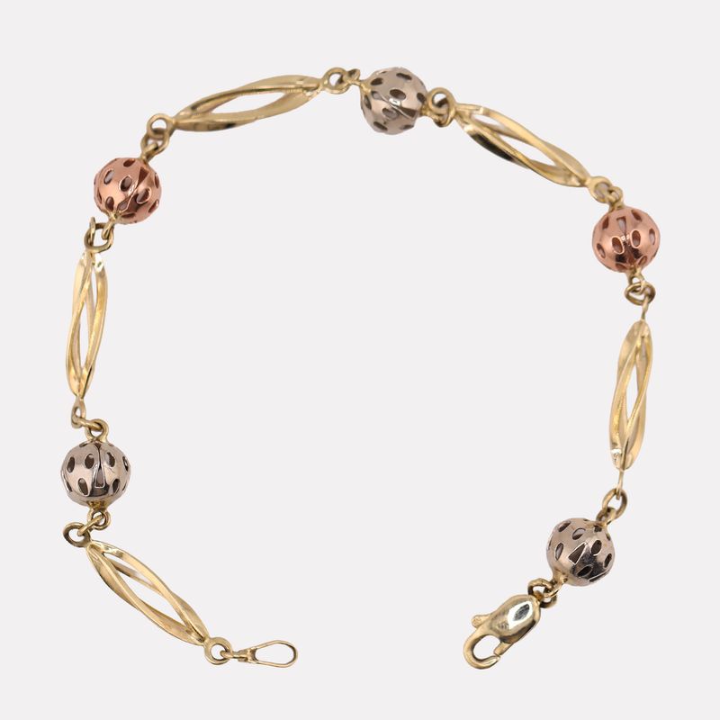 Pulsera Borlas 14k 5.7g 18cm
