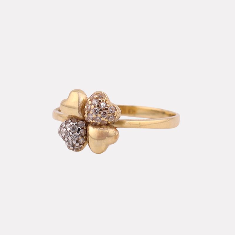 Anillo Trebol C/p Bcas 14k 1.6g #7.5