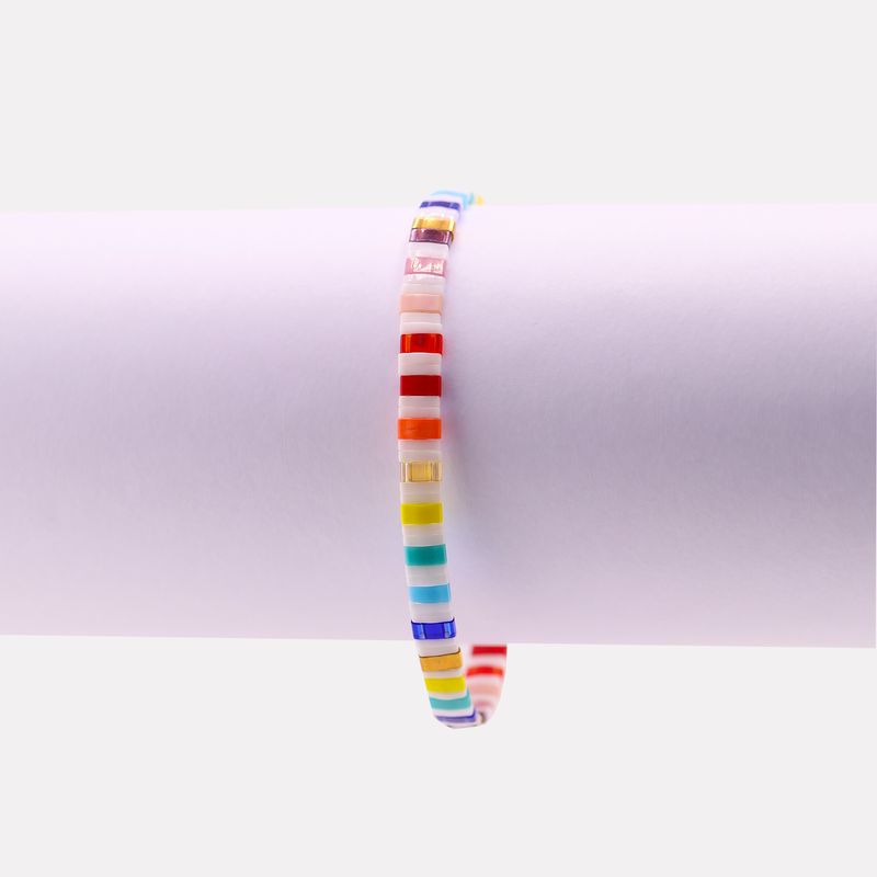 Pulsera Shine Mosaico Tns Rjo/azl/ama 14-17cm