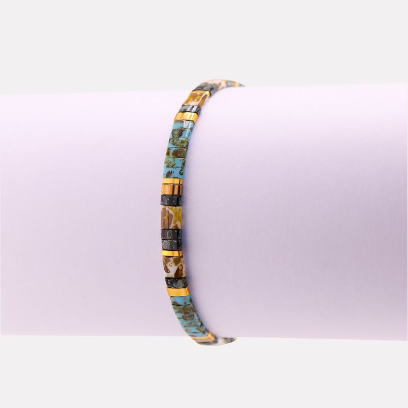 Pulsera Jeanne Mosaico Turq/cafe 17-20cm