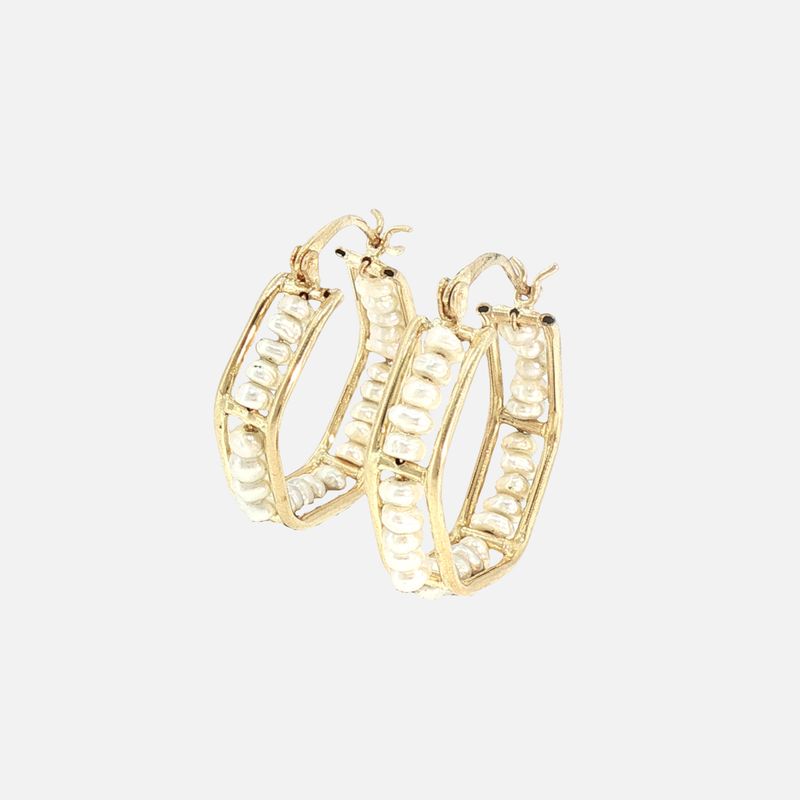 Arracadas C/imit. Perla 14K 4.4g