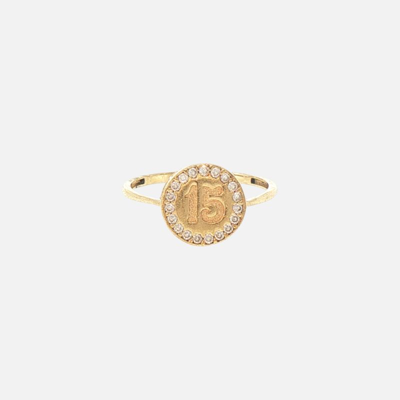 Anillo 15 Años C/p 10K 1.5g #7.5