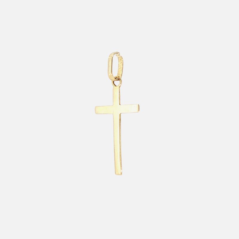 Dije Cruz Lisa 14K 0.4g