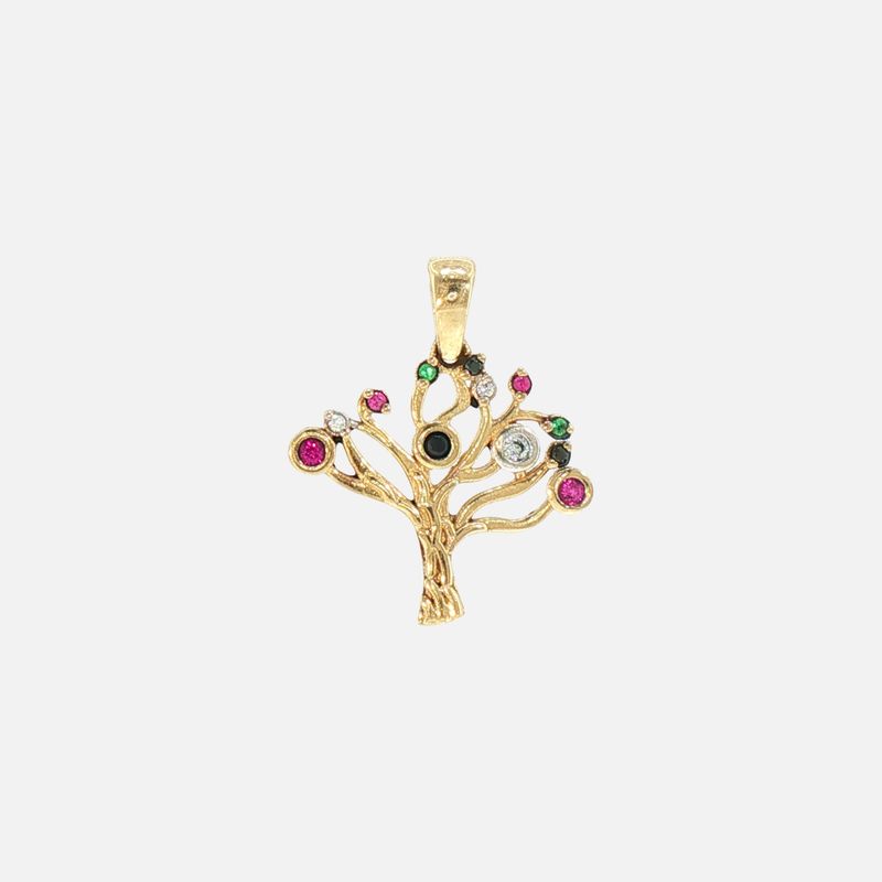 Dije Arbol C/p Colores 14K 1.7g