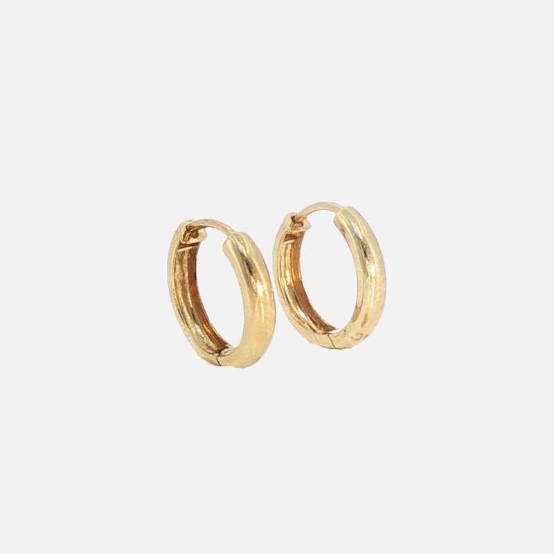 Aretes Huggies Lisos 14K 1.7g
