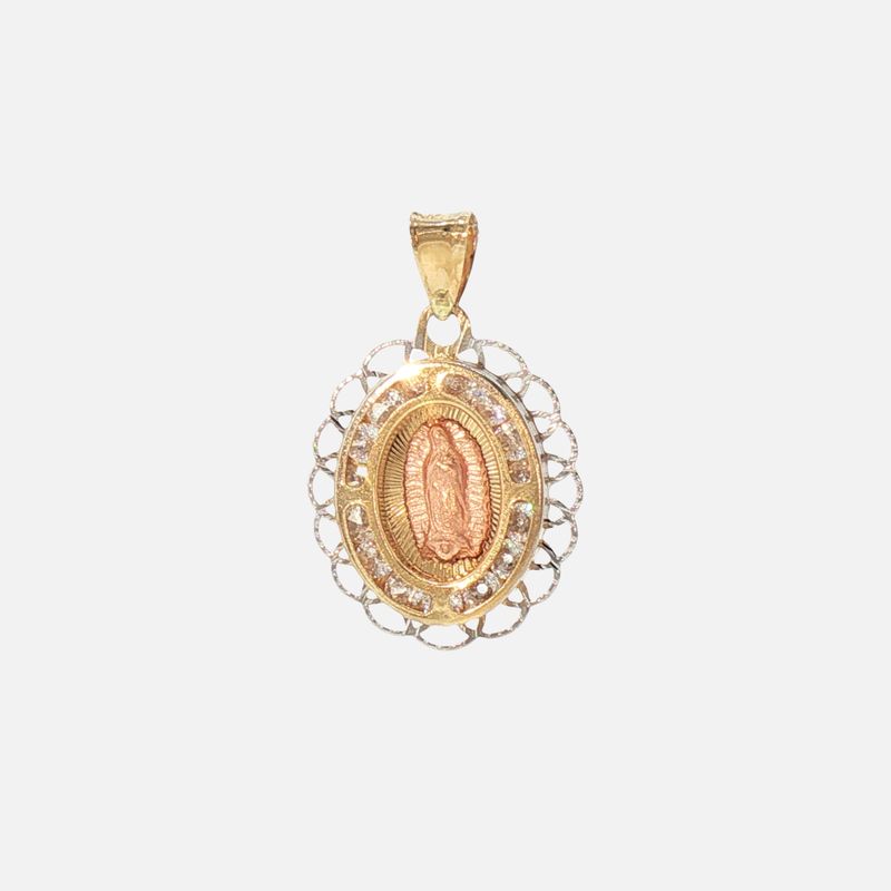 Dije Flor Virgen C/p 14K 1.1g