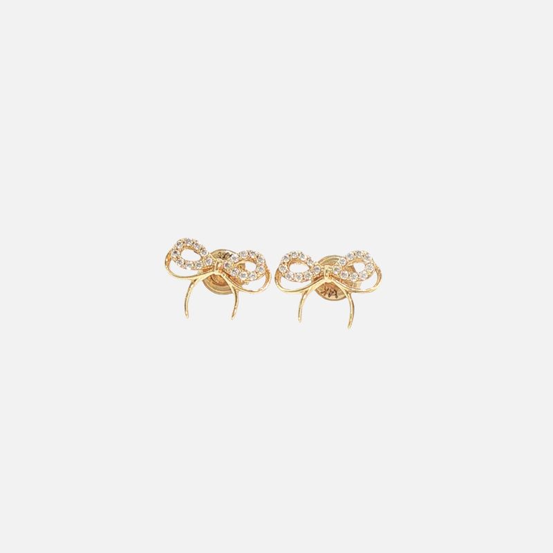 Aretes Moño C/p 14K 1.5g