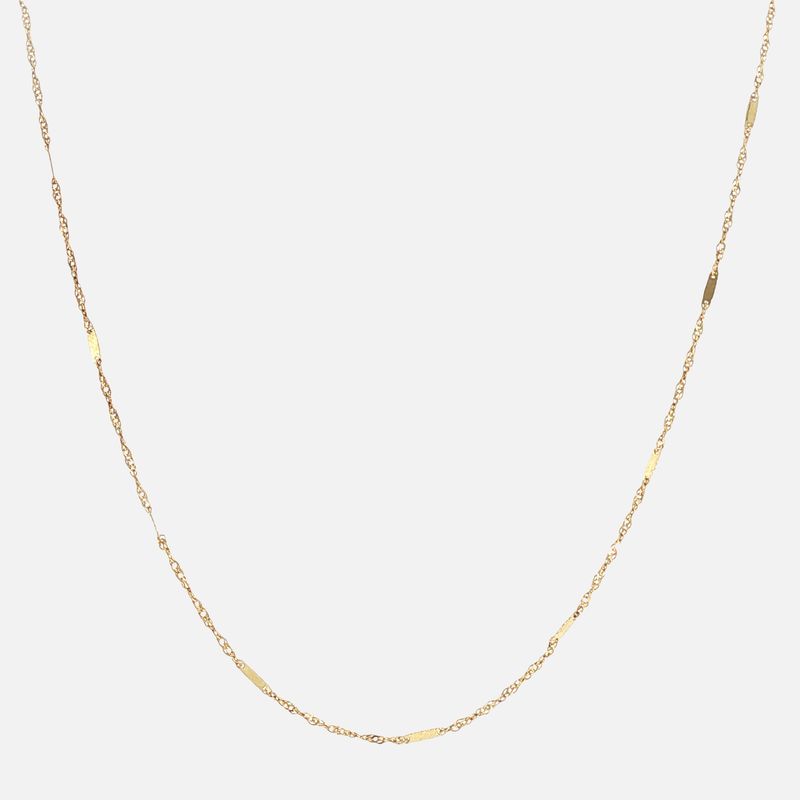Cadena Torzal/placa 14K 0.9g 50cm