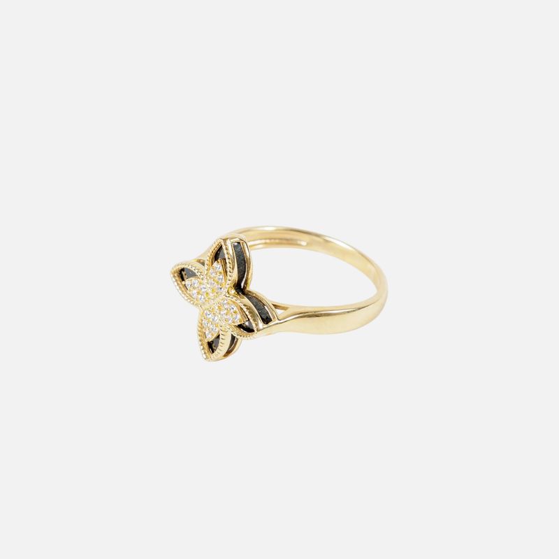 Anillo Imit. Lv Esma. Negr 14K 2.5g #6.5