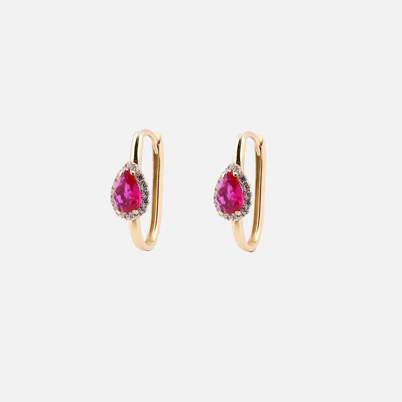 Aretes Huggies C/p Roja Gota 10K 1.9g