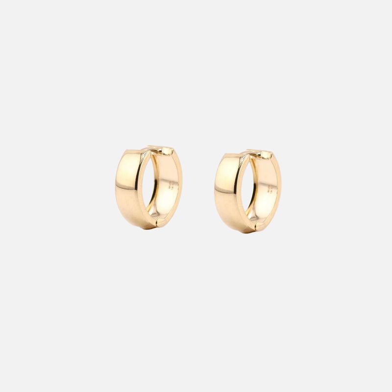 Aretes Huggies Lisos 10K 2g