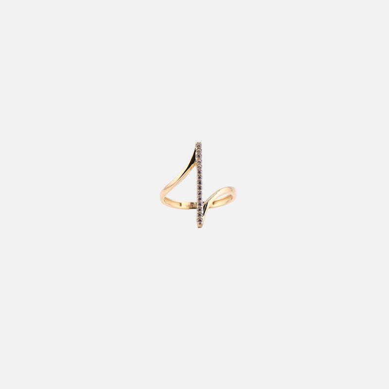 Anillo Barra C/p 14K 2g#7