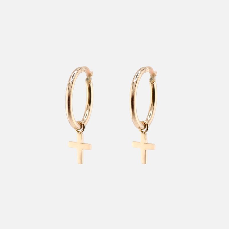 Arracada Colg. Cruz 14K 2.1g