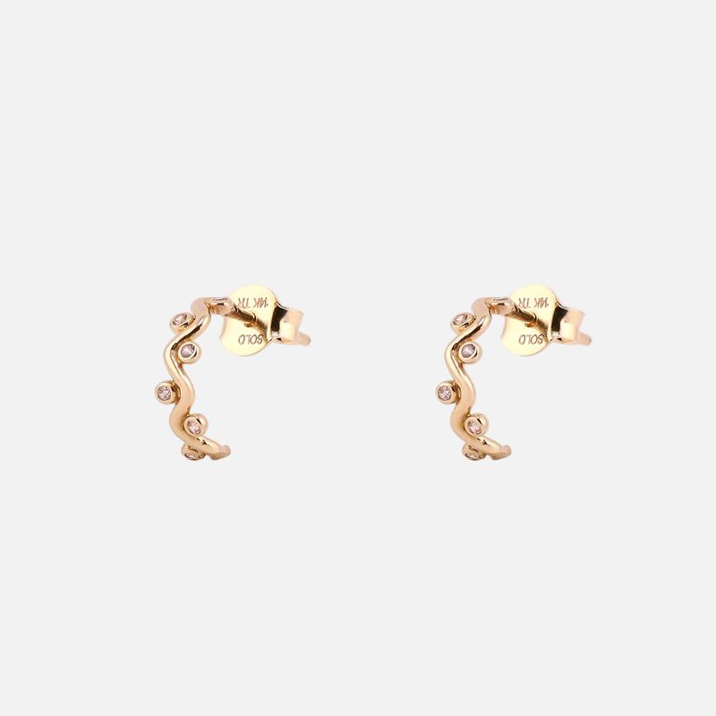 Aretes Ola Liso 14K 1.2g