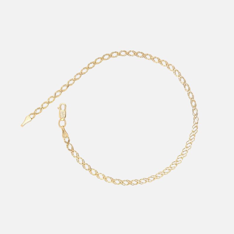 Pulso Tejido Doble Eslabon 14K 1.6g 20cm